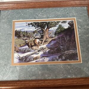Framed Deer Wildlife Art Print- Thomas W. Schillinger-